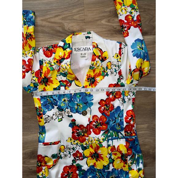 ESCADA floral blazer 100% cotton - size 38 (M) - Picture 10 of 12